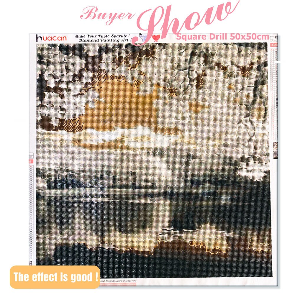 HUACAN 5D DIY Diamond Painting Winter Full Drill Square Diamond Mosaic Landscape Picture Of Rhinestones Embroidery Scenery