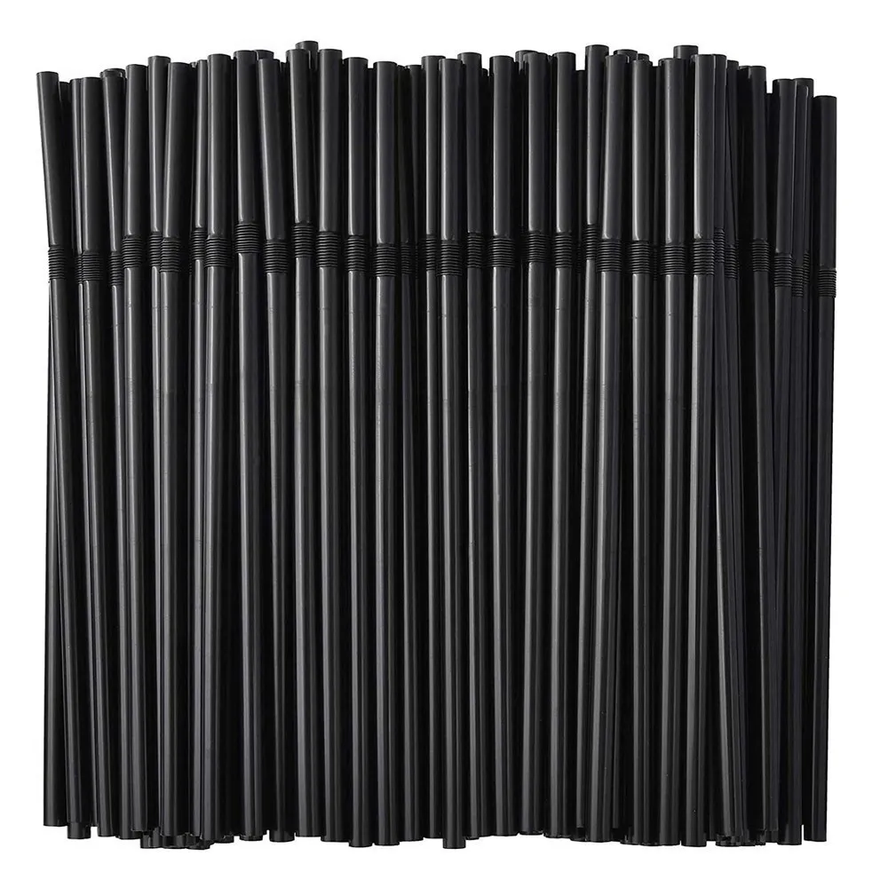 100Pcs Bendable Straws Disposable Colourful Black Straw Rietjes Milk Tea Bar Party Wedding Kitchen Accessories Drinkware 빨대: army green