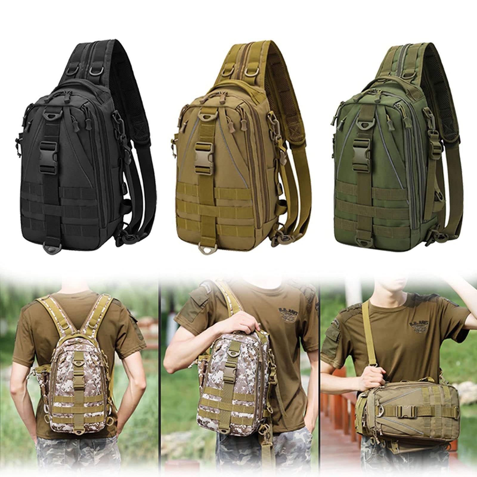 DulBackpack-Sac de poitrine d'extérieur, sac de jour de chasse, sac initié, simple, double, randonnée, escalade