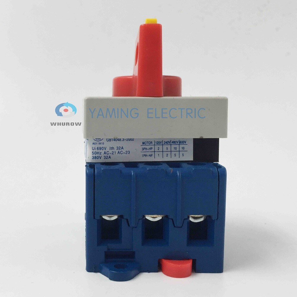 Isolating switch on off 32A 3 phase rotary changeover cam main interruptor disconnect switch with padlock handle