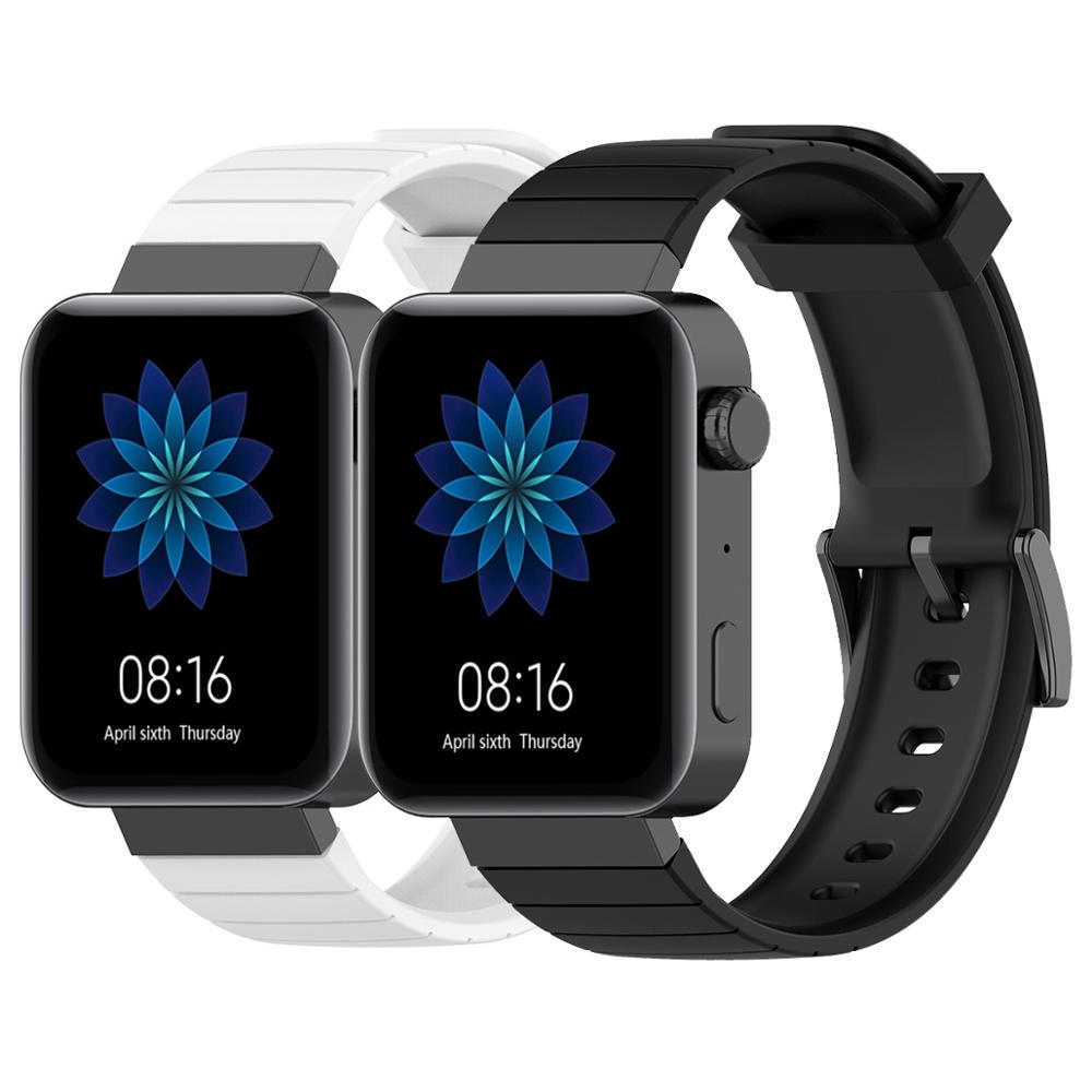 2 stuks 18mm horlogebandjes voor de xiaomi mi smart watch, zachte tpu rubberen horlogeband, vervanging voor de xiaomi mi horlogebandjes, accessoires