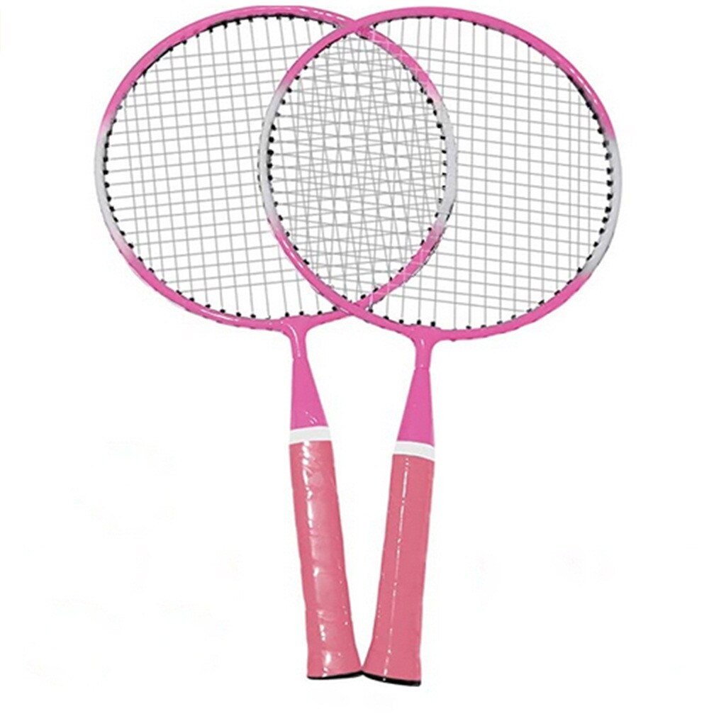 Children's Badminton set, portable outdoor badminton combination set badminton net system Badminton Rackets set 28g3: Pink