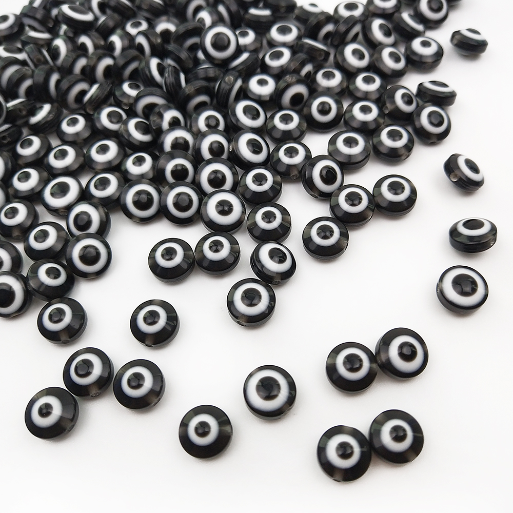 50pcs/Lot 8mm Diy Eye Beads Oval Shape Spacer Beads Stripe Resin Spacer Beads For Jewelry Making Bracelet Necklace Charms: 1