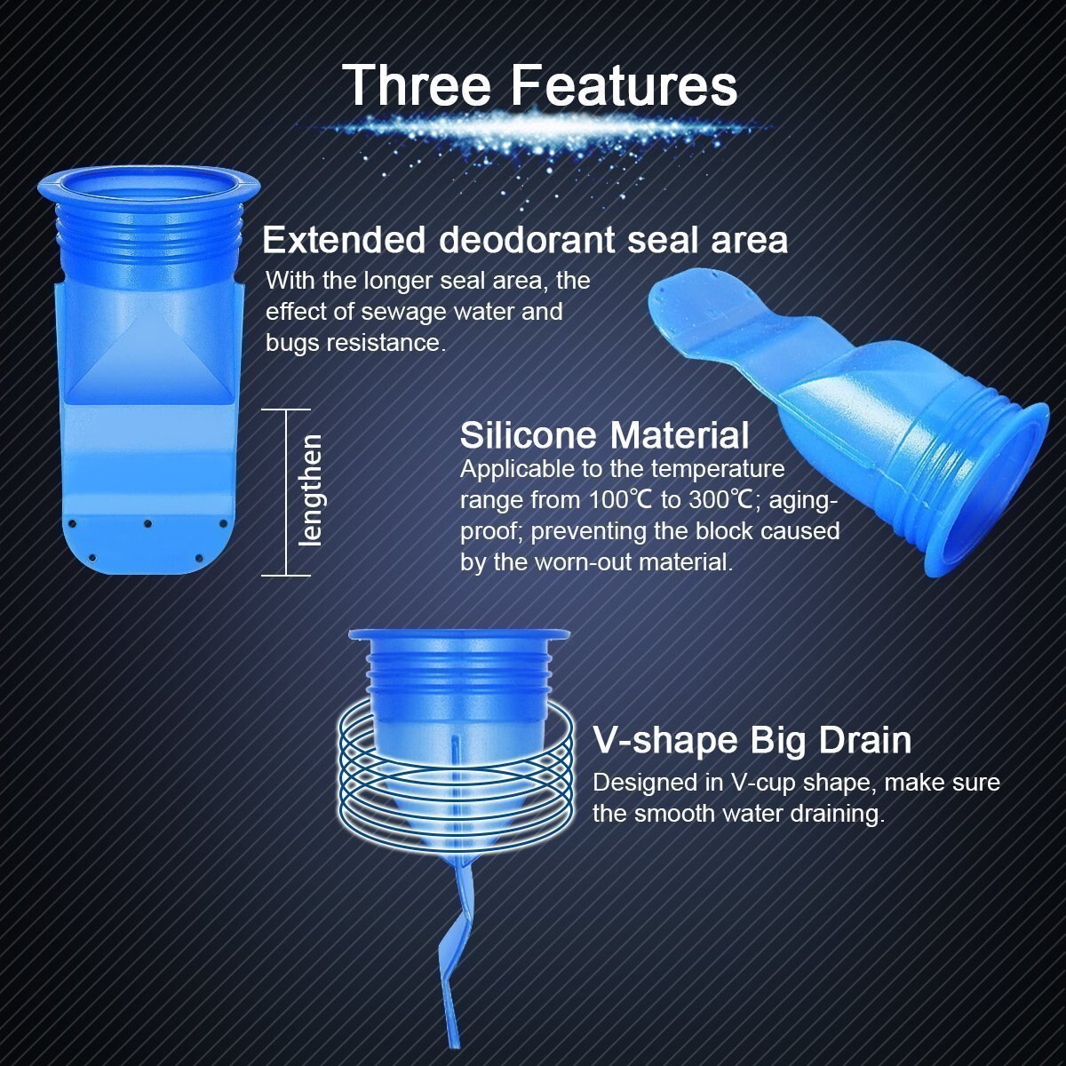 Floor Drain Seal Drain Deodorant Silicone Core Insect Control Backflow Preventer One Way Valve for Bathroom Pipes Tube In Toilet