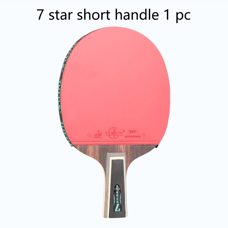 Tuttle 7 8 9 star Ping Pong Racket Table Tennis Racket Bat Wood Carbon Blade with ITTF Approved Rubbers: 7 star short