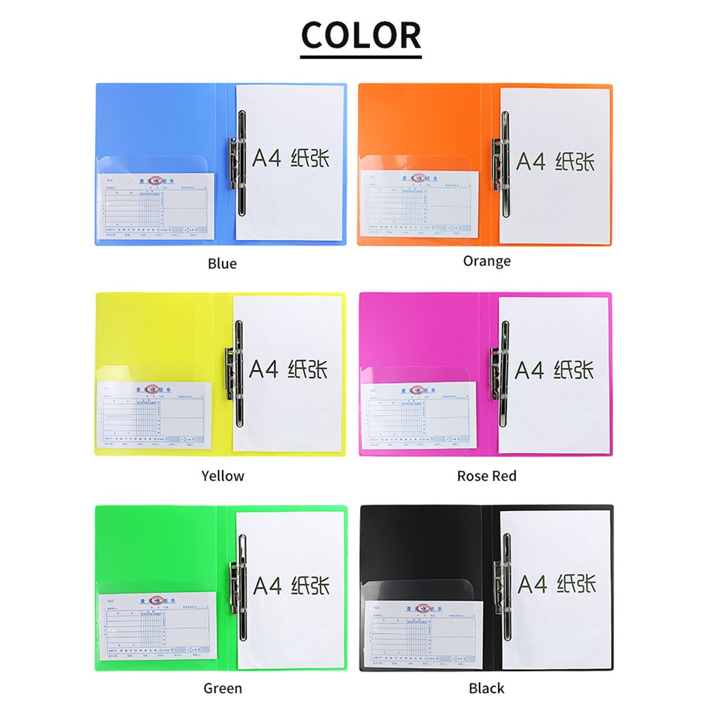 TIANSE TS-1603 carpeta de archivos de papelería de Color sólido tamaño portátil de la oficina de negocios Carpeta de soporte de documentos para papel A4