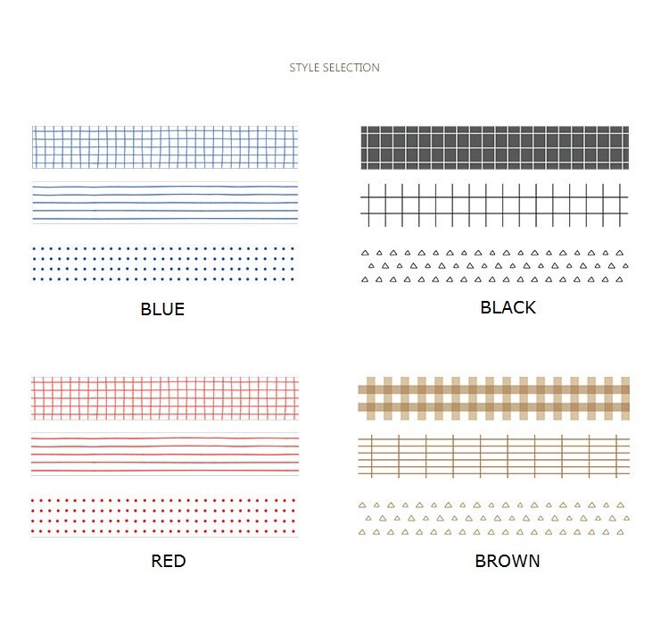 3Meter Scrapbooking Washi Tape Lovely Grid Basic Shape Notebook Diary Planner Diy Accessory Masking Tape