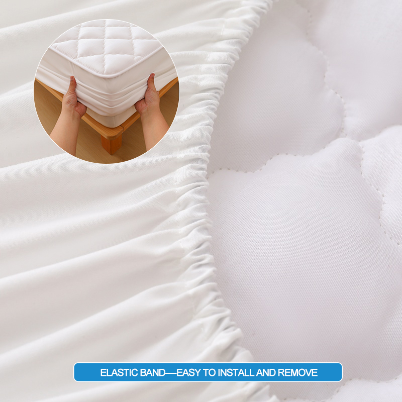 Premium Mattress Protector - Ultra Thick & Breathable Quilted Cotton Top Layer Mattress Cover- Antimicrobial & Noise-Free,White