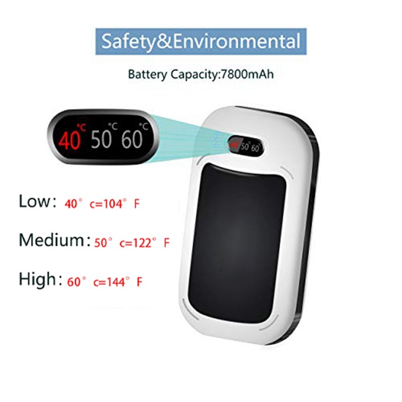 Hands 7800MAh USB Power Bank＆Flashlight Heater for Camping Warmer