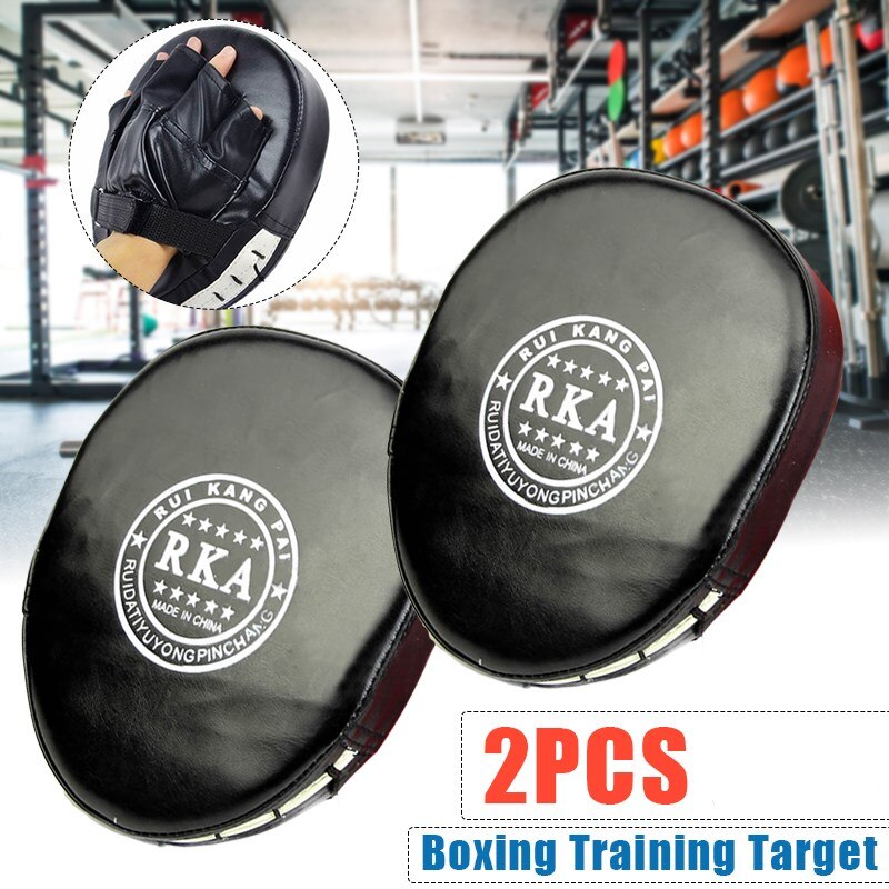 2pcs Punching Bag Boxing Pad Sand Bag Thickening Taekwondo MMA Hand Kicking Pad PU Leather Training Gear Muay Thai Foot Target: Type 2 2PCS BLACK