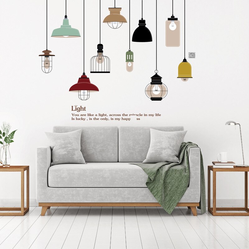 Chandelier Wall Stickers Home Decoration Cafe Leisure Area Art Stickers Environmental Protection PVC Removable Stickers