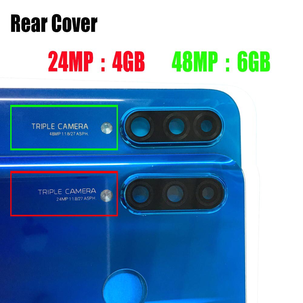 Originele Voor Huawei P30 Lite Back Batterij Cover Deur Achter Glas Behuizing Case Voor Huawei Nova 4E Batterij Cover Met camera Lens