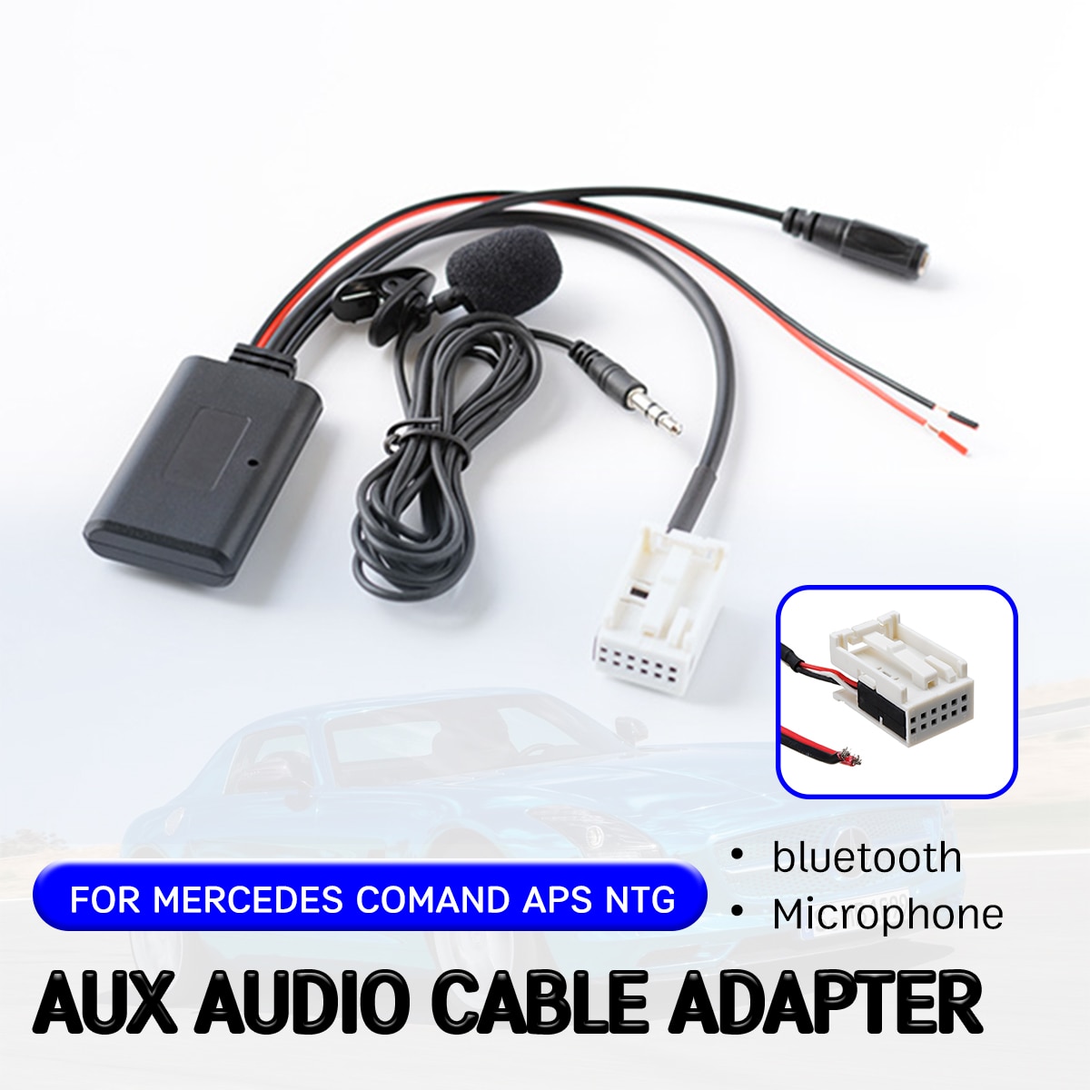 Bluetooth Aux Empfänger für Mercedes für Benz W169 W245 W203 W209 W164 Kabel Adapter mit Mikrofon kabellos Aux Schnittstelle