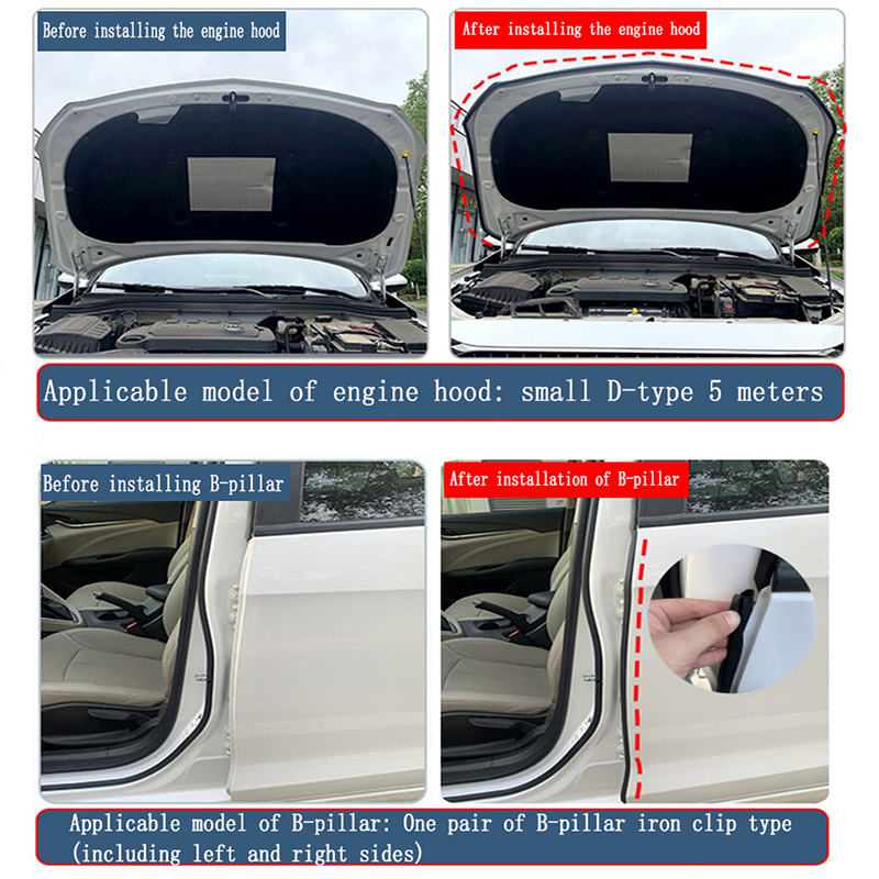 5M Grote/Kleine D Auto Afdichting Strip Auto Deur Frame Geluidsisolatie Rubber Strip Speciale Kleine Auto Vrachtwagen Waterdichte Deur Naad