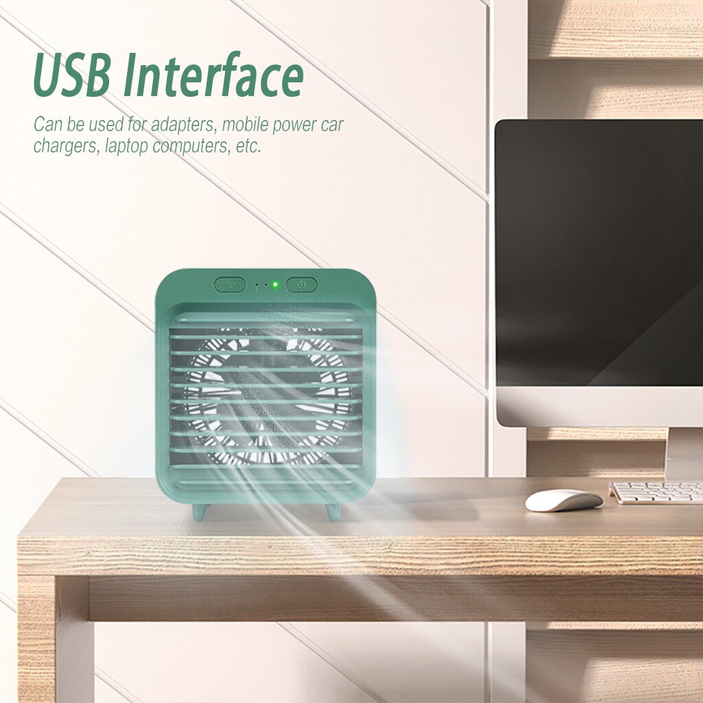 Usb Mini Portable Air Conditioner Humidifier With Water Tank Air Cooler 3 Speeds Cooling Fan Air Conditioning For Home Office 5v