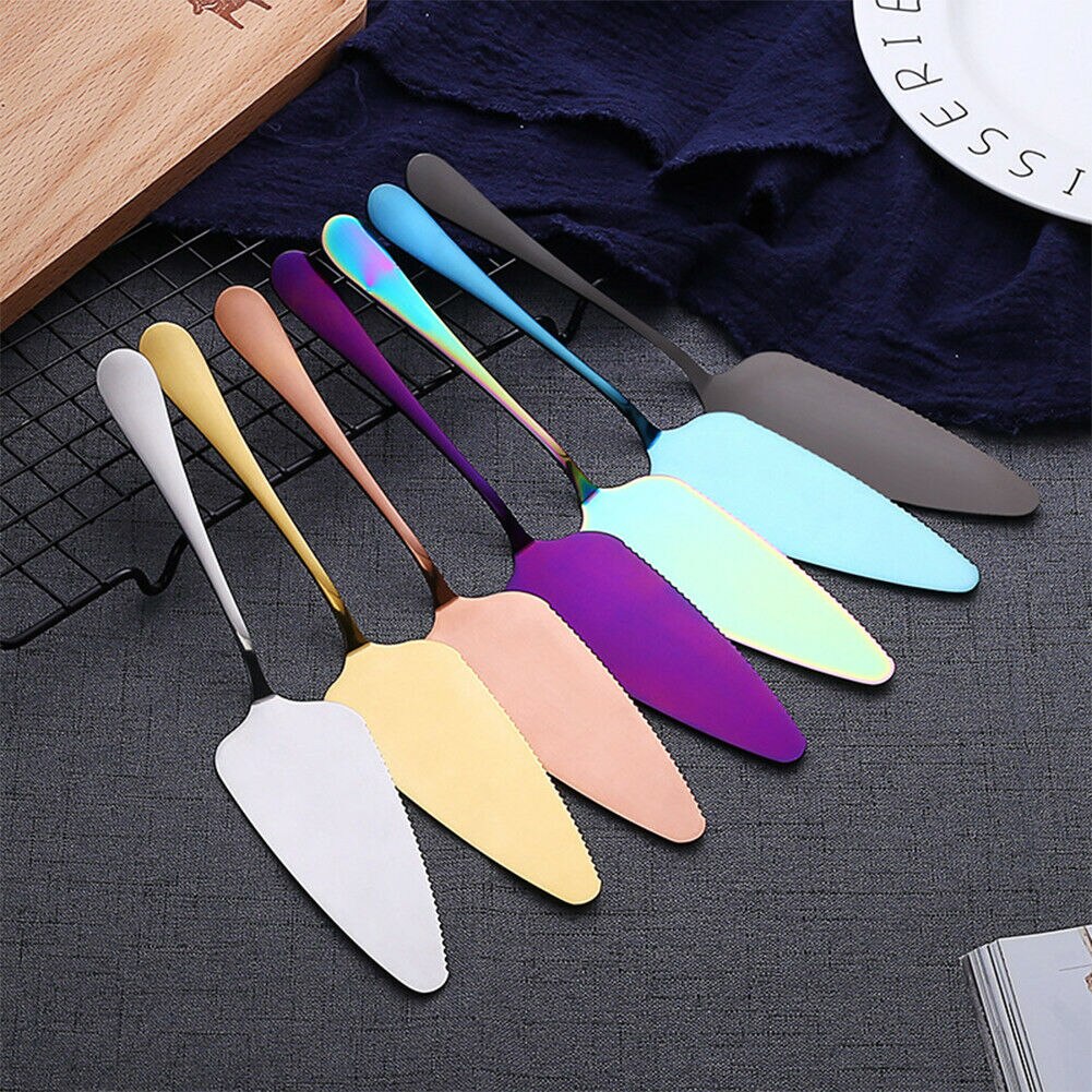Practical Stainless Steel Jagged Edge Blade Cutter Pizza Cake Shovel Reusable Spatula Baking Tool