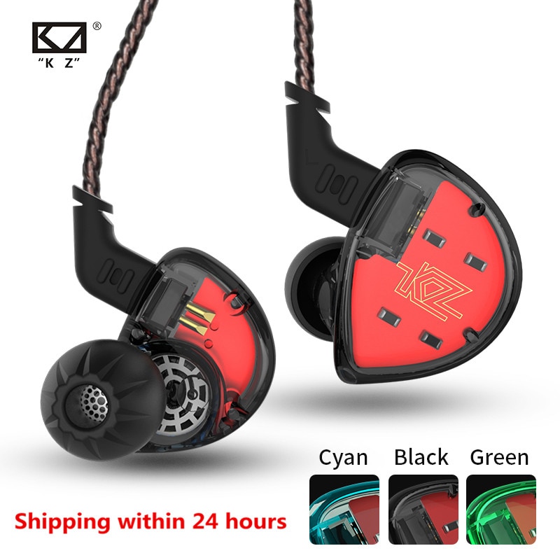 KZ-auriculares internos Hifi híbridos ES4 1DD + 1BA, con controlador dinámico, cancelación de ruido, Cable de repuesto, AS10, ZS10, BA10, ZST, ES3, ZSN