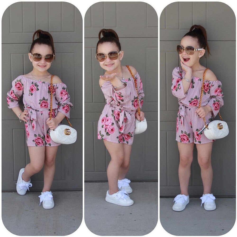 Meisje Jumpsuits 6M-5Y Ons Kids Baby Meisje Romper Bloemen Jumpsuit Sunsuit Zomer Outfits Kleding