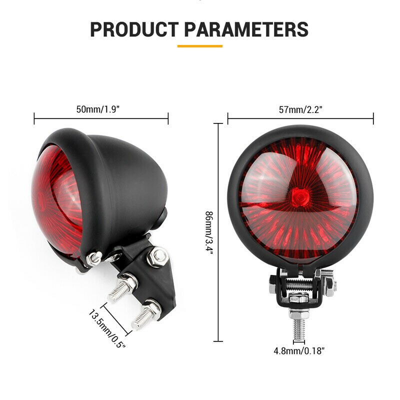Lampe de Feu Arrière Moto LED 12V 3 fils Rétro Pièces Accessoires Pour Harley Découpeur de Bobber Café