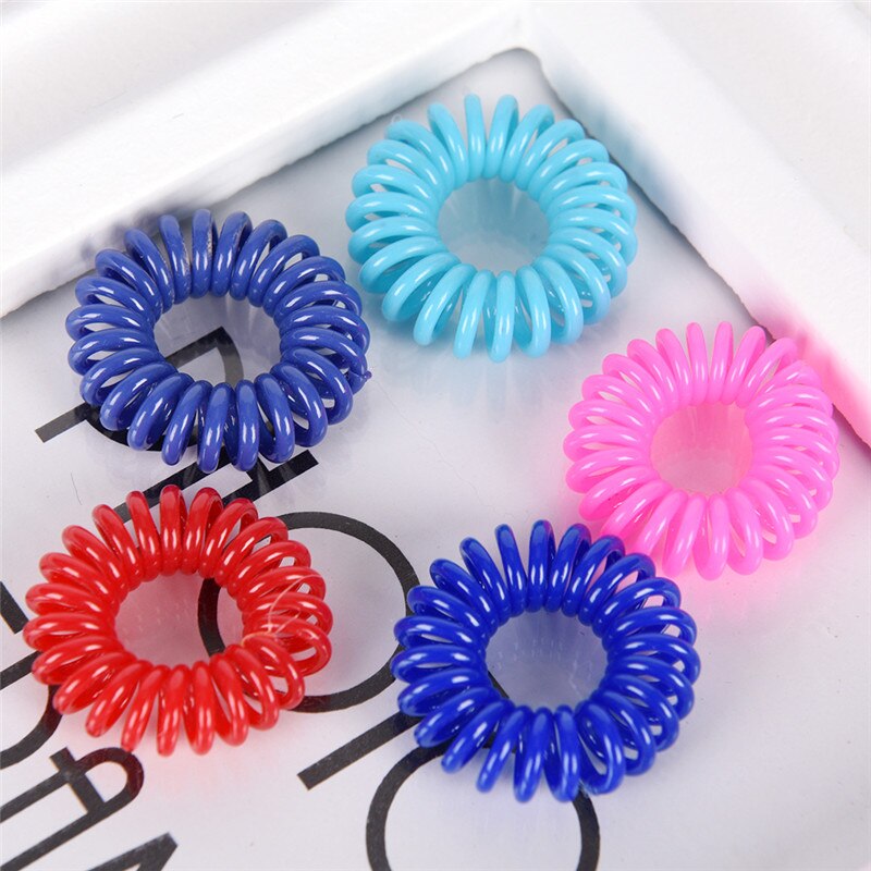 10PCS/lot Rubber Band Headwear Rope Spiral Shape Elastic Hair Bands Girls Hair Accessories Hair Ties Gum Telephone Wire