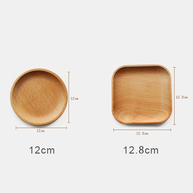 Plato de postre japonés, vajilla de madera, Plato cuadrado redondo para cena, plato para pan, plato para aperitivos, bandeja para fruta, suministros de cocina