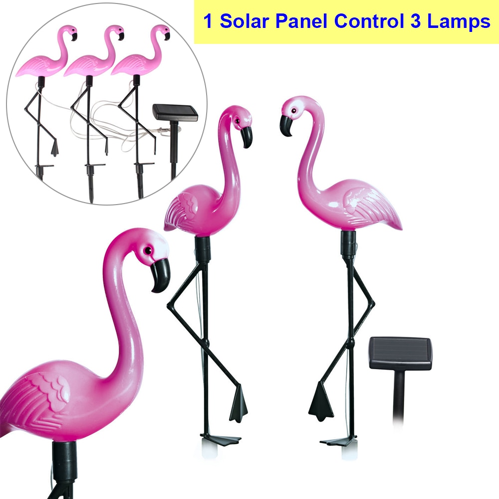 Zonne-energie Flamingo Gazon Lamp Tuin Decor Zonne-verlichting Waterdichte Led Licht Voor Outdoor Tuin Decoratieve Stake Verlichting D30