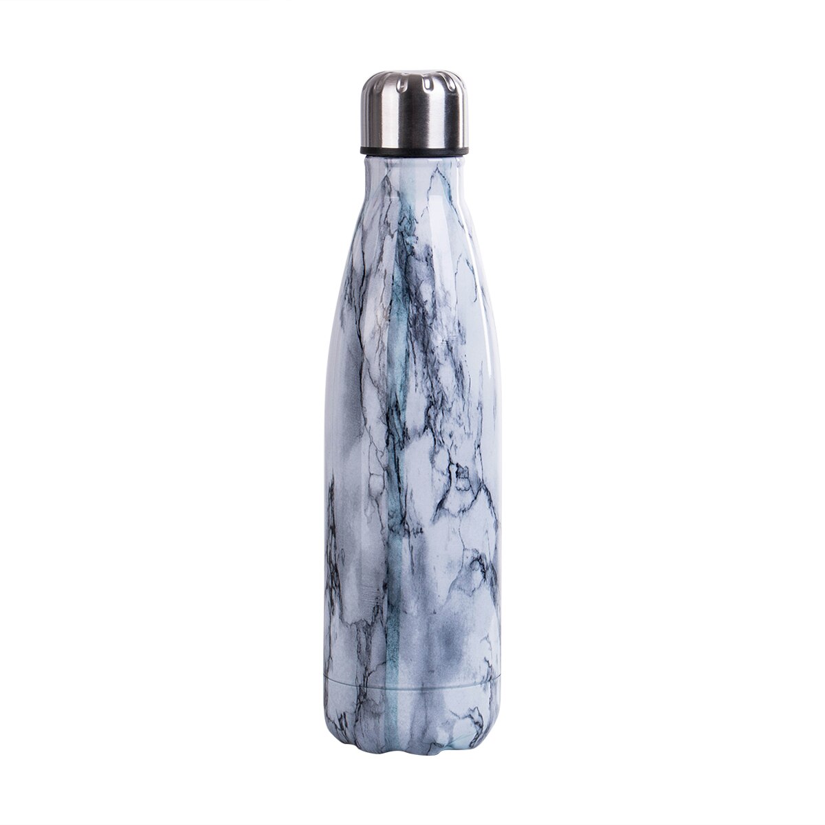 500ML bouteille d'eau vide isolé flacon Sport thermique froid froid tasse en acier inoxydable tasse en marbre tête tasse: L
