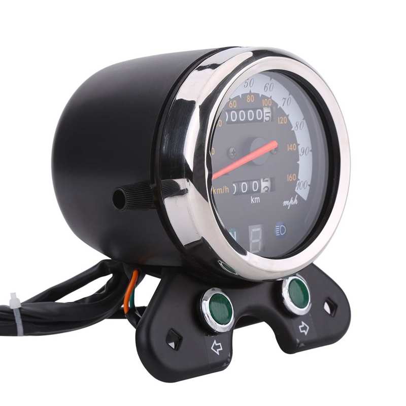 Universal Motorcycle Dual Odometer Speedometer Speedo Meter Gear Digital Display