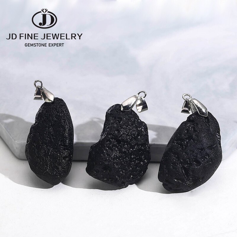 JD-colgante de meteoritos negros naturales, joyería artesanal, llavero colgante, accesorios decorativos al por mayor, 1 pieza