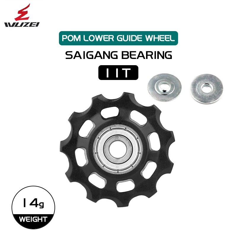 Rueda de rodamiento de polea de bicicleta WUZEI 11T 12T 13T14T15T16T17T rueda guía de bicicleta de carretera para deragador trasero Shimano Sram MTB Jockey: Blanco