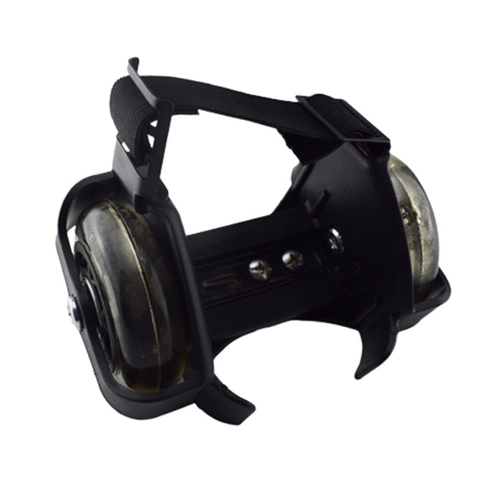 Zapatos de patín con ruedas para niños, calzado de Patinaje con ruedas LED ajustables, parpadeantes, coloridos, correa de polea pequeña de torbellino, 2 piezas: Negro