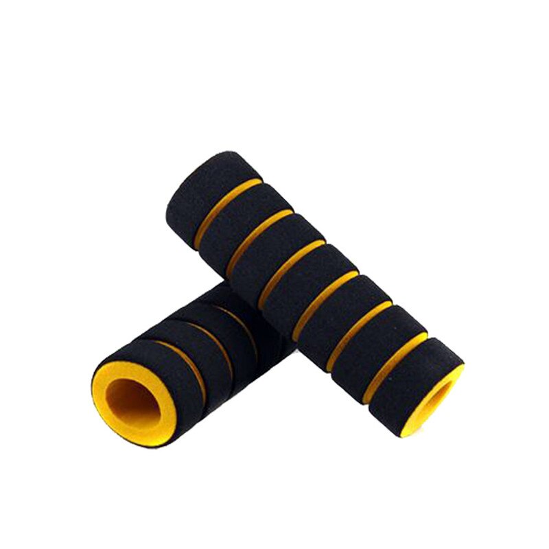 2Pcs Bike Racing Bicycle Motorcycle Handle Bar Foam Sponge Grip Cover Non-slip Soft Handlebar Mountain Bicycle Grips: YELLOW