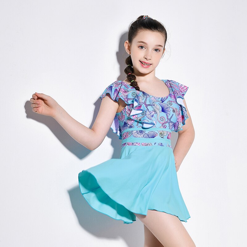 Badpak voor tienermeisjes, kinderbadpakken, aparte badkleding, tweedelig badpak voor kinderen, badpak met rokje , 12 to 18 jaar