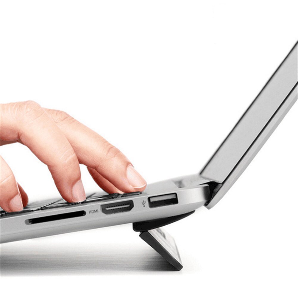 Ergonomisk bærbar computerholder til macbook air 13.3 pro bærbar justerbar bureaucomputer lapdesk kontor sort pc notebook riser stativ