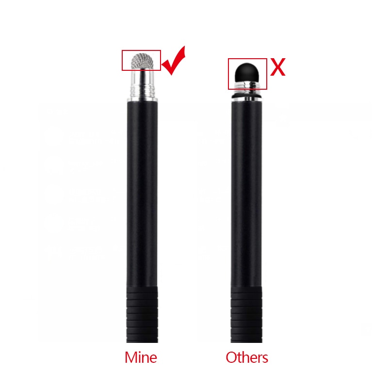 Universal fiber stylus 2 in 1 disk stylus pen mesh fiber tip serie præcision touch screen penne til alle kapacitive berøringsskærme