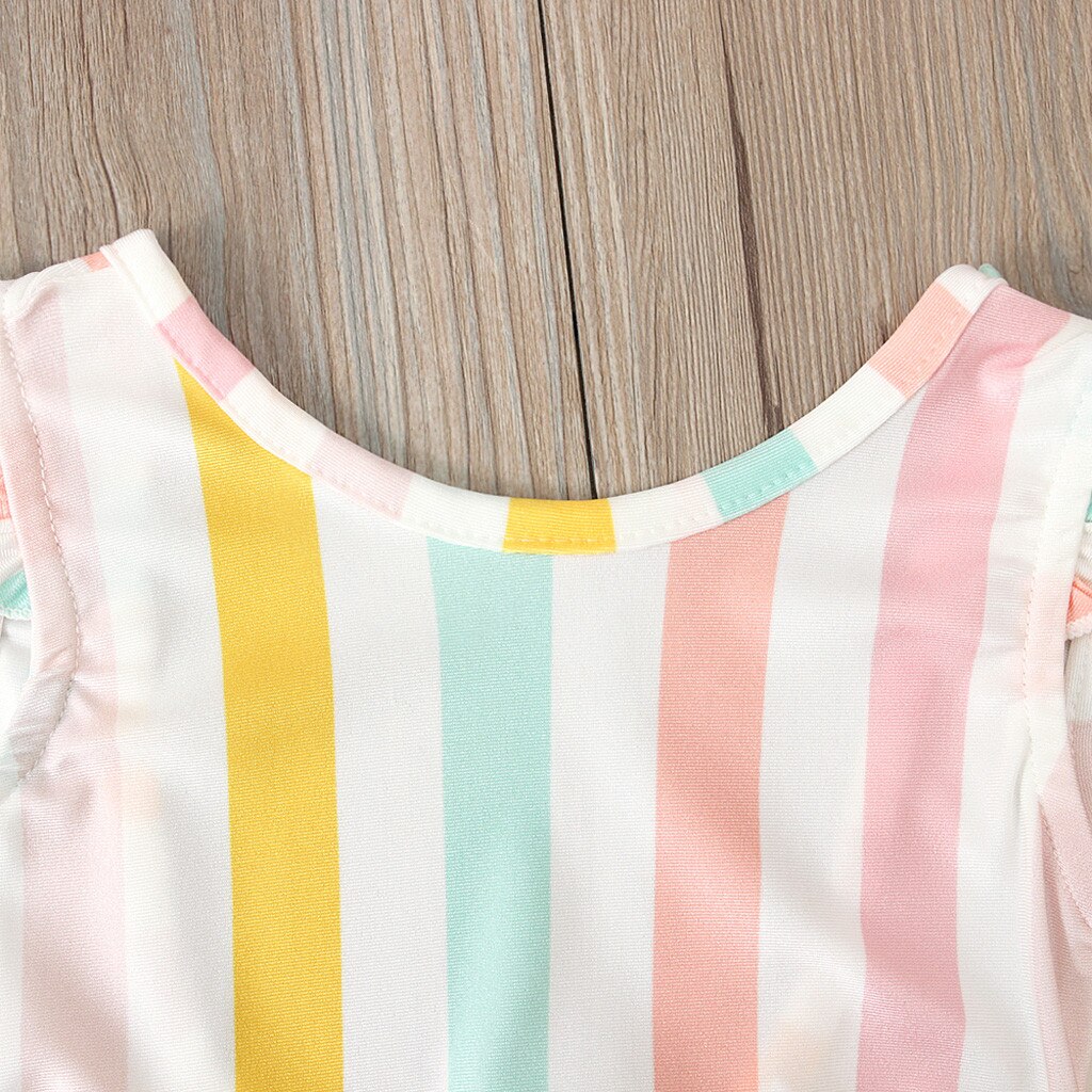 Striped Ruffle Swimwear Bathing Suit Toddler Baby Girls Cute One Piece Swimsuit Summer Beach toddler swimwear biquini infantil