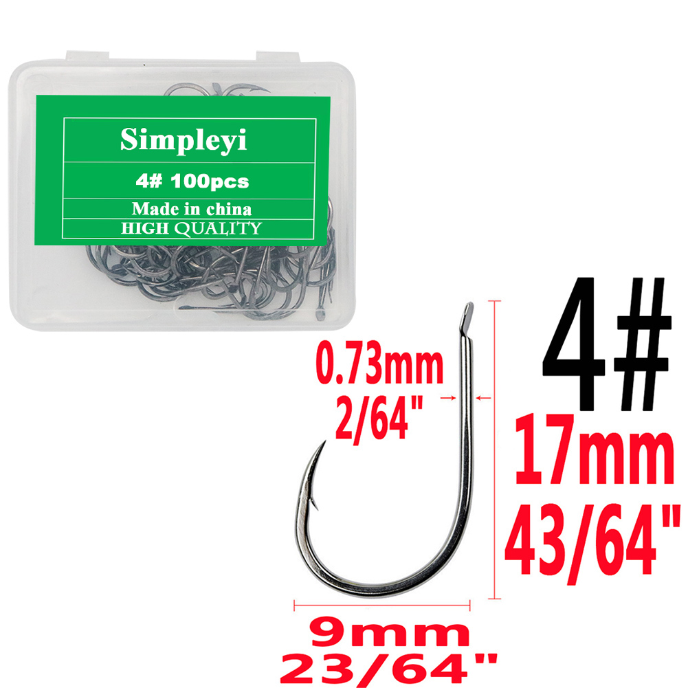 Anzuelos de pesca duraderos con cabeza plomada, caja de aparejos de pesca con púas de acero de alto carbono, carpa de señuelo de cabeza plana, 100 unids/lote por caja