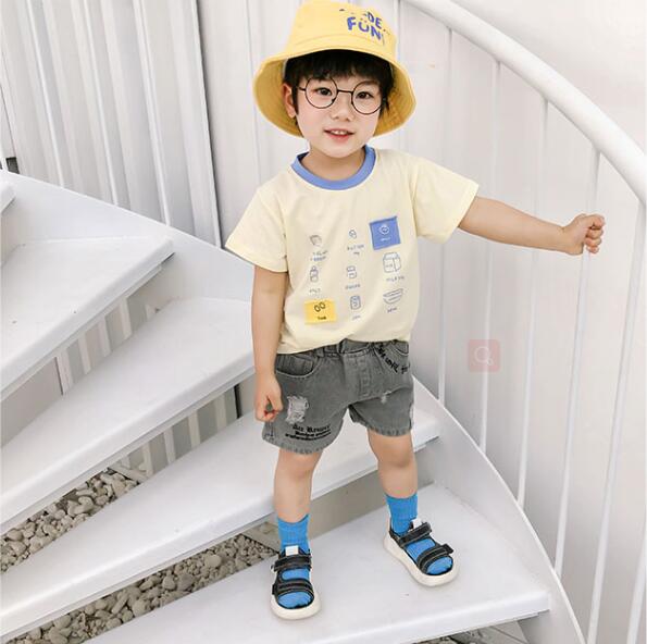 Sommer baby drenge denim shorts hul børn jeans sydkorea stil dreng afslappet cowboy shorts barn 2 3 4 5 6 år