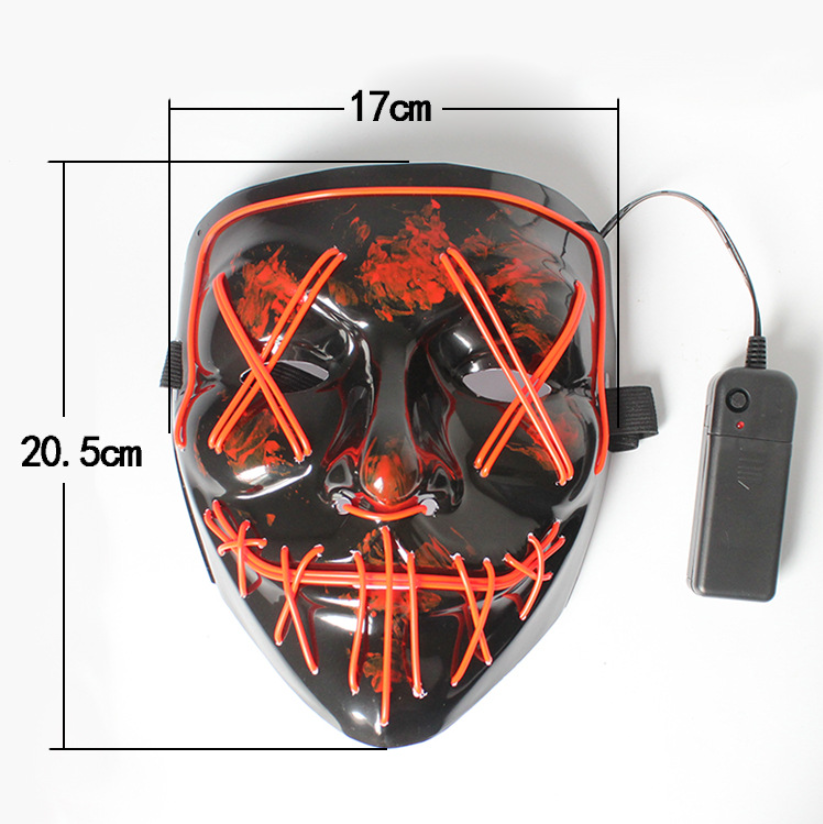 Halloween Mask LED Light Up Full Face Mask Cosplay Halloween Costume Masquerade Party, Carnival,