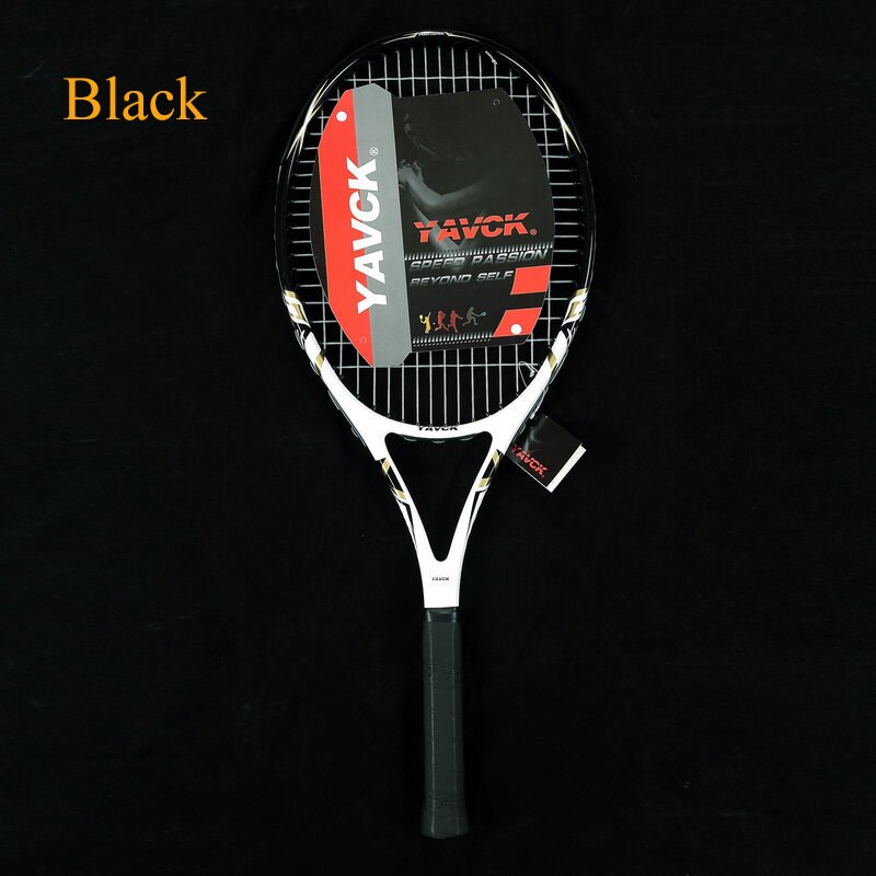 1pcs Tennis Racket Composite Carbon Used for Men/Women Beginner Sports Use Nylon Net Cable Shock Absorption Training Net Racket: 1pcs Black