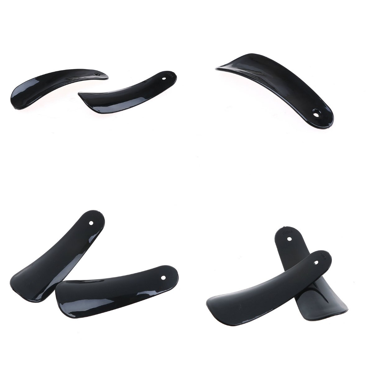 2Pcs/Lot Plastic Pro Shoe Horn Lifter Flexible Sturdy Slip Shoe Horns Spoon Shape Shoehorn Shoe Accessories Black