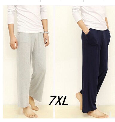 Plus Size 7XL Pajama Bottoms Spring Summer Men Loose Homem High Waist Sleepwear Modal Lounge Pyjamas Ropa Interior Hombre