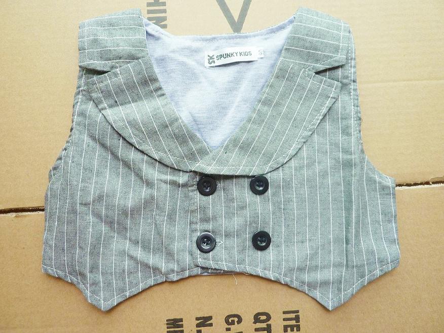 2 stk/set Little Mens gentleman Romper korte Pak Vest met boog kinderen vest