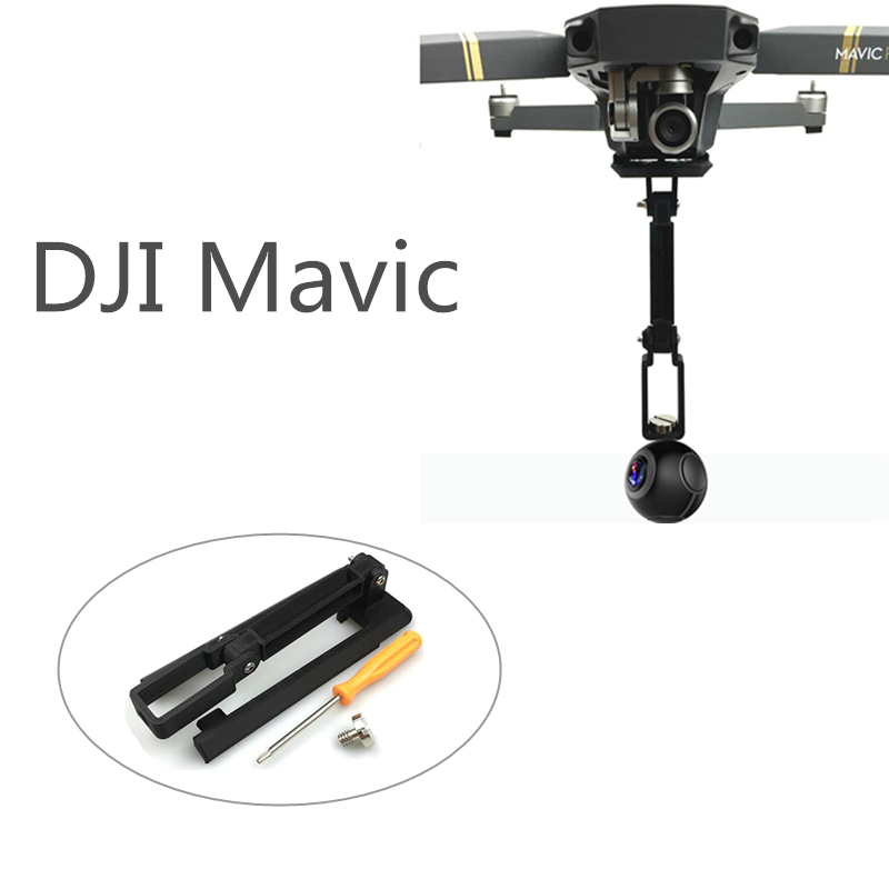 for DJI Mavic Pro Accessories 360 Degree Camera Clip with 1/4 Tripod Bracket Lifting Holder Mount 3D Printed for Sport Camera