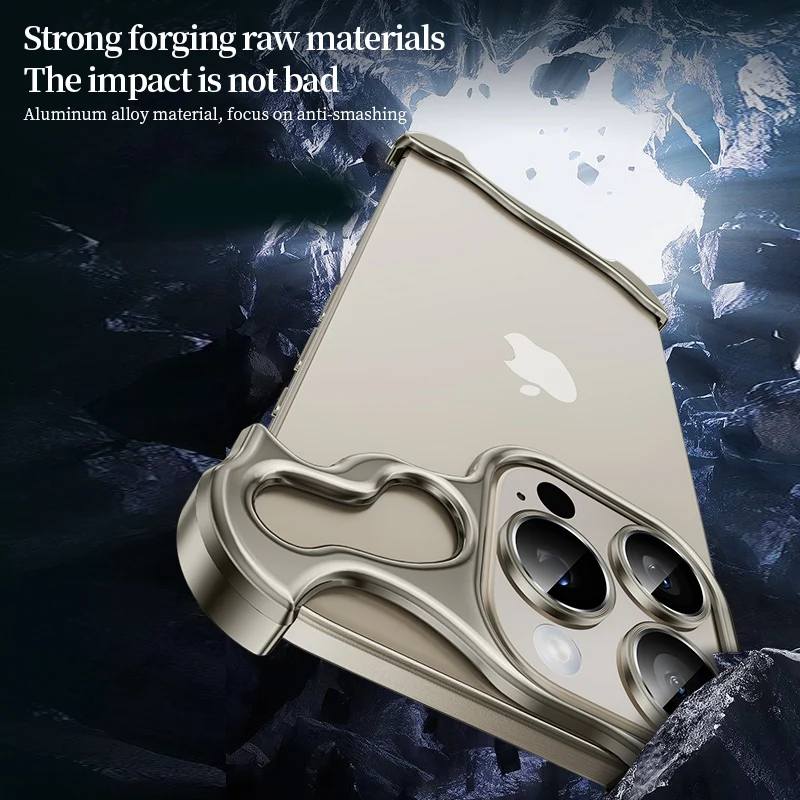 Funda de teléfono sin montura de Metal para Iphone 13 14 15 Pro Max Plus, cubierta de parachoques de aleación de titanio Alien de aluminio para IPHON 13 14 15 Promax