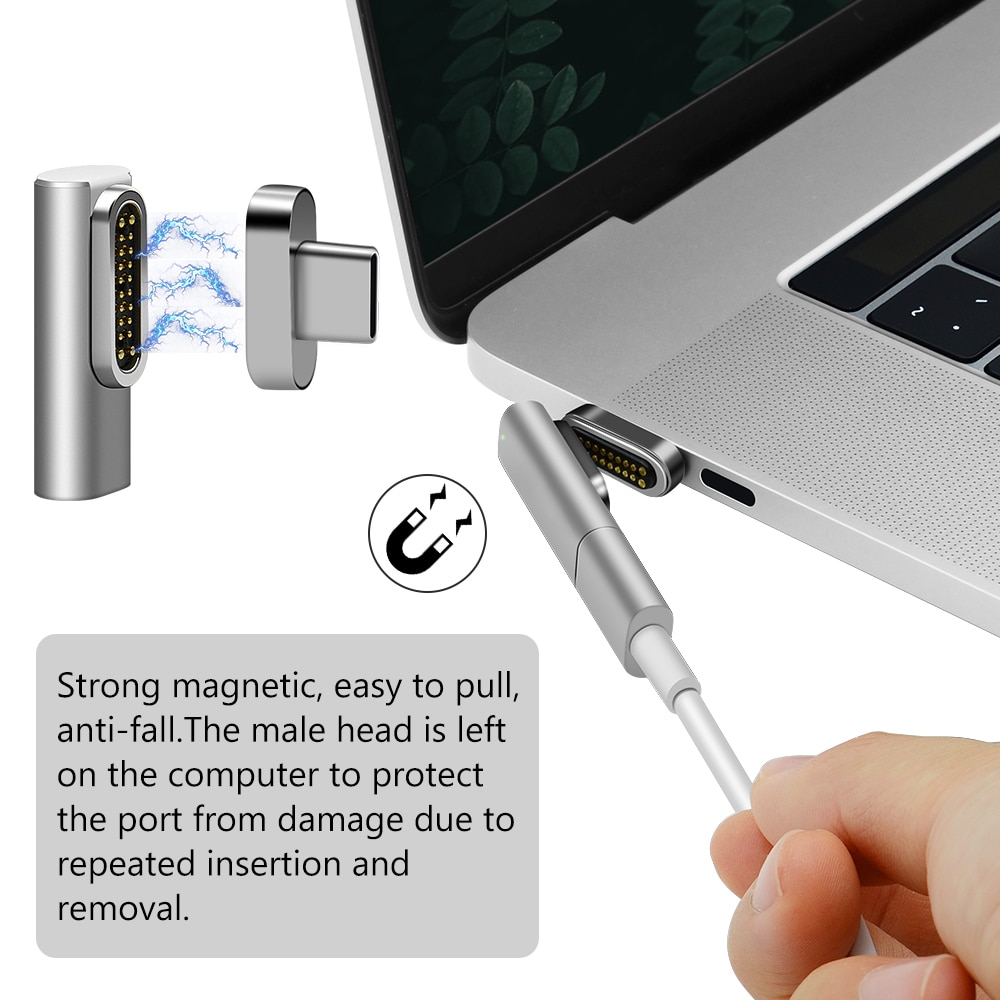 Wysokiej jakości 20 szpilki magnetyczny adapter USB C złącze typu C PD 100W szybkie ładowanie dla MacBook zawodowiec dla huawei dla Samsung