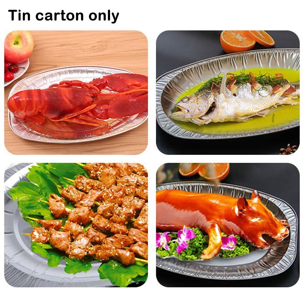10Pcs Tin Folie Bakplaat Wegwerp Barbecue Gereedschap Voedsel Lade Wegwerp Aluminiumfolie Grill Drip Pannen Voor Bbq Weber grills