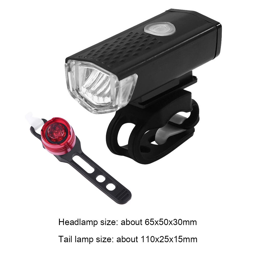Fiets Light Led Usb Oplaadbare Fiets Koplamp Set Waterdichte Mtb Bike Front Achterlichten Lamp Night Veiligheidswaarschuwing Zaklamp: Type A