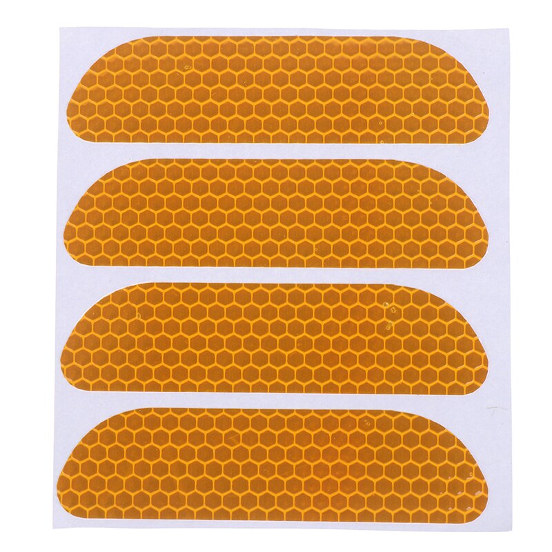 4Pcs Car Open Reflective Tape Reflective Strips Waterproof Car Warning Stickers Night Driving Safety Lighting Luminous Tapes: Yellow