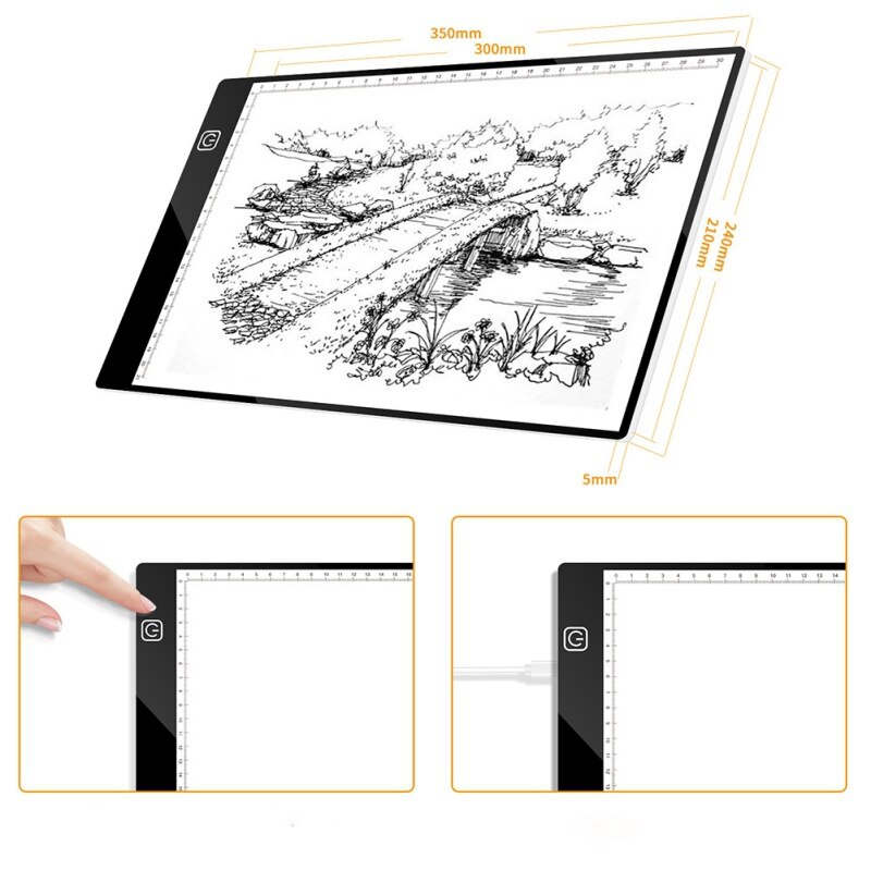Konsthantverk skiss tavla kopieringsbord med skala led tavla anime skiss kalligrafi övning ljus tavla tre filer nedtoning